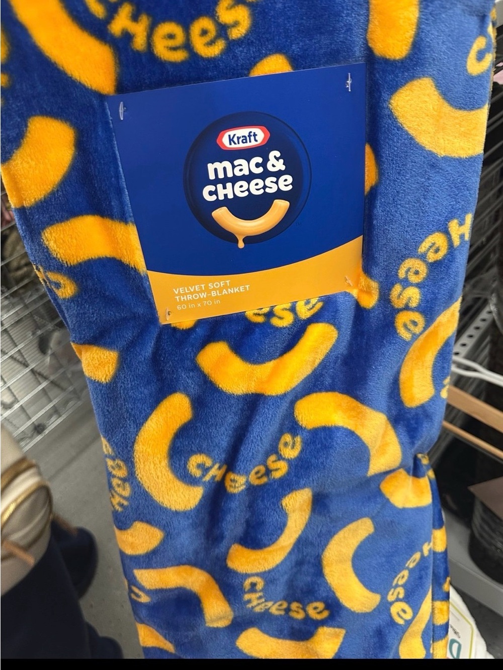 Mac & Cheese Blue and Yellow Velvet Throw Blanket
